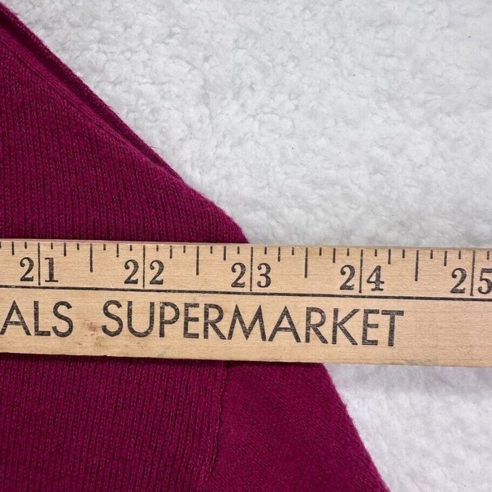 Chicos Sweater Womens Large Tunic Dark Pink Shoulder Buttons Accents Long Sleeve - Picture 6 of 8